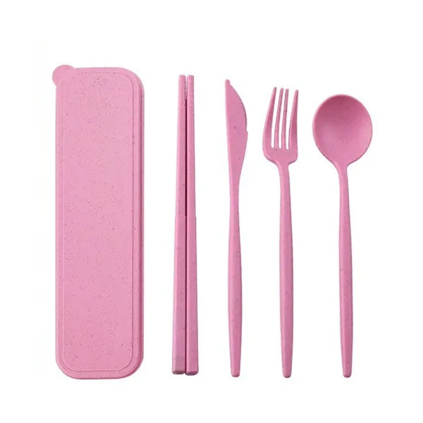 Wheat Straw Cutlery Portable Utensils Spoon Fork Knife Sets
