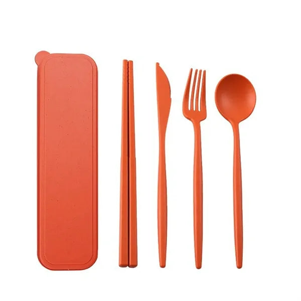 Wheat Straw Cutlery Portable Utensils Spoon Fork Knife Sets