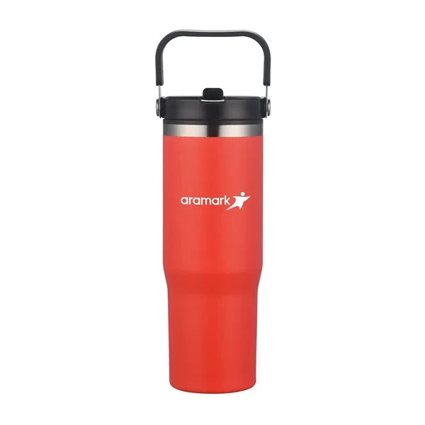 30oz. Double Wall SS / PP Mug with Handle and Flip Straw