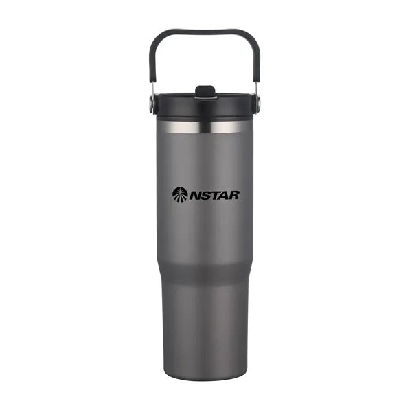 30oz. Double Wall SS / PP Mug with Handle and Flip Straw