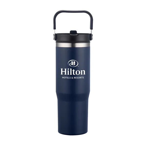 30oz. Double Wall SS / PP Mug with Handle and Flip Straw