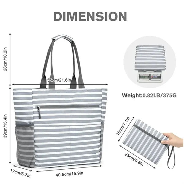 Large Capacity Foldable Beach Tote Bag