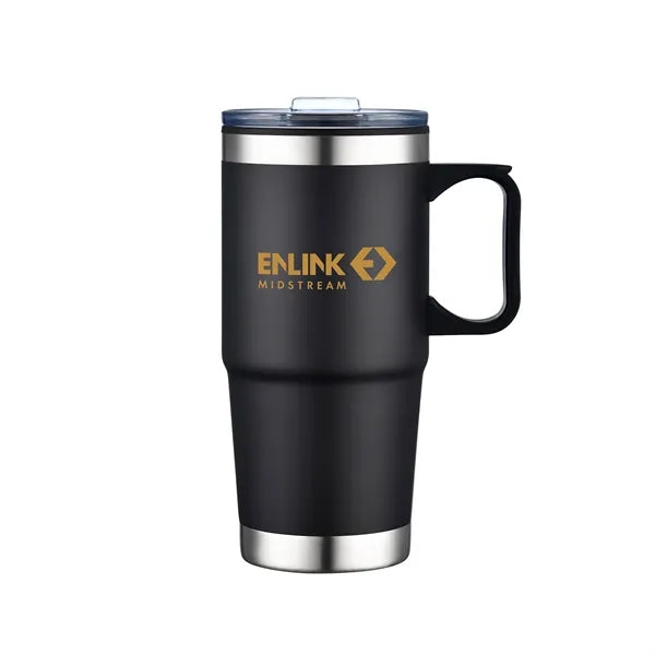 24oz Double Wall SS / PP Mug with Clear Closure Lid and Hand