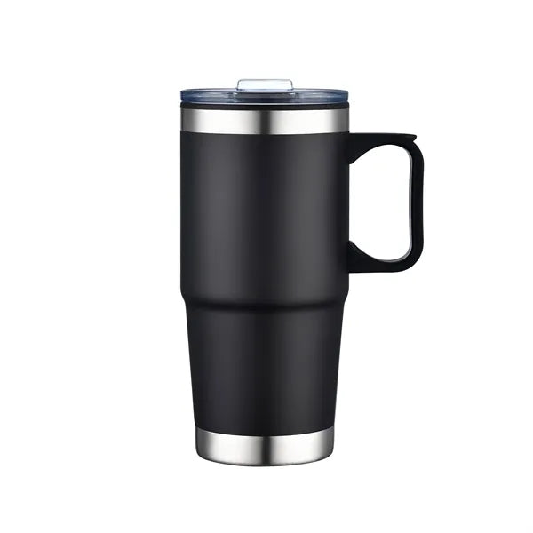 24oz Double Wall SS / PP Mug with Clear Closure Lid and Hand