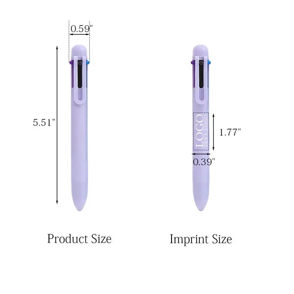 Promo 6 In 1 Multi-Color Retractable Macaron Ballpoint Pen