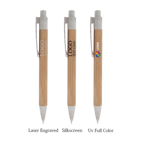 Bamboo Wheat Plunger-Action Pen