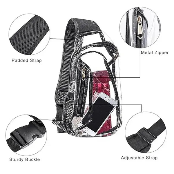 Clear PVC Crossbody Chest Bag