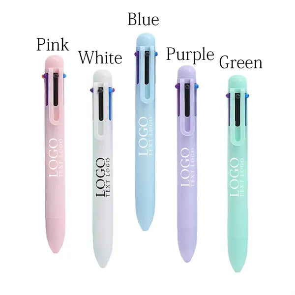 Promo 6 In 1 Multi-Color Retractable Macaron Ballpoint Pen