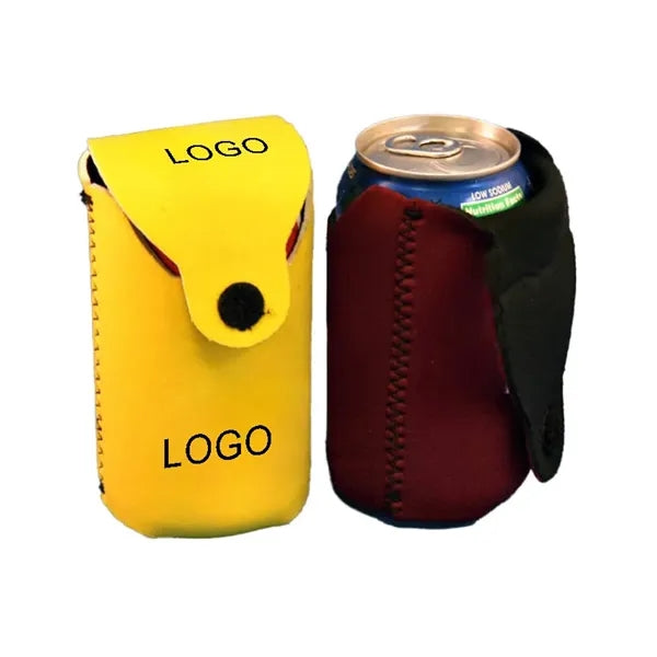 Insulate Can Cooler Koozie with Secure Flap & Button Closure