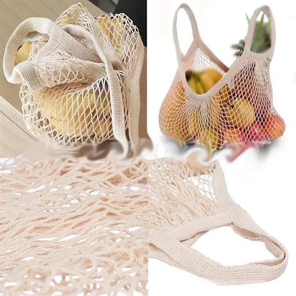 Collapsible Cotton Mesh Tote