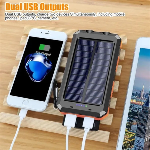 Outdoor Waterproof Solar Power Bank with Compass