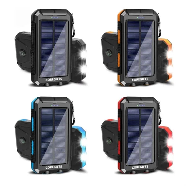 Outdoor Waterproof Solar Power Bank with Compass