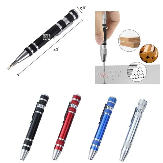 Compact 8-in-1 Screwdriver Pen w/ Magnetic Tips for DIY