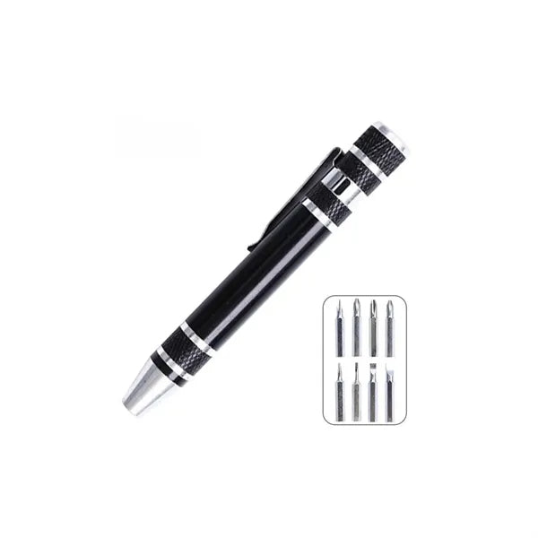 Compact 8-in-1 Screwdriver Pen w/ Magnetic Tips for DIY