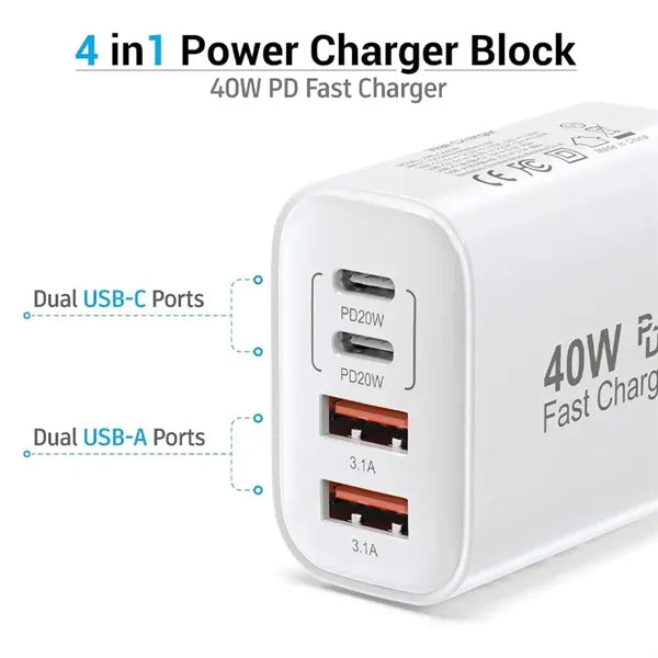 40W USB C Charger Fast Charging Block