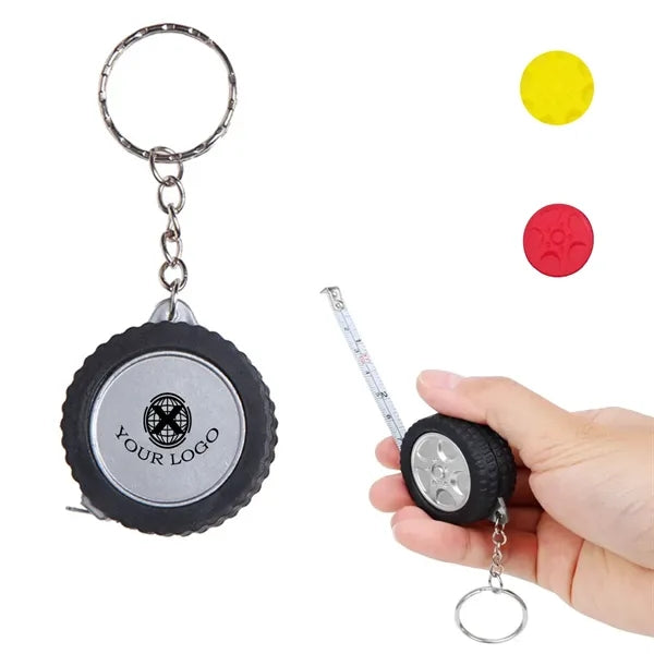 Mini Keychain Retractable Tire Shape Tape Measure