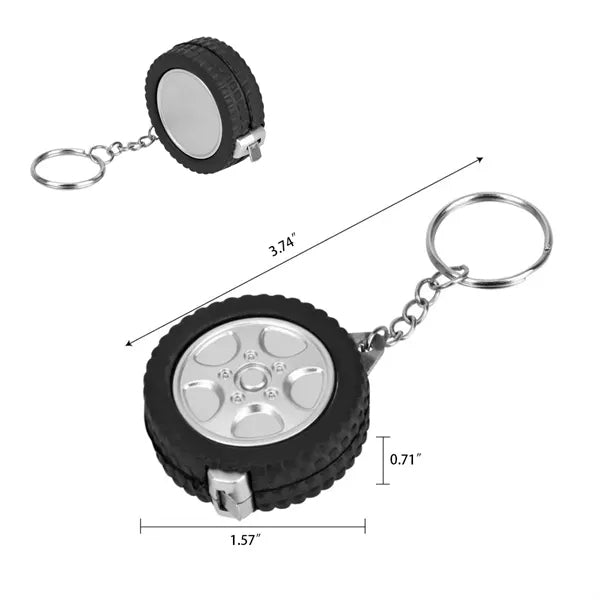 Mini Keychain Retractable Tire Shape Tape Measure