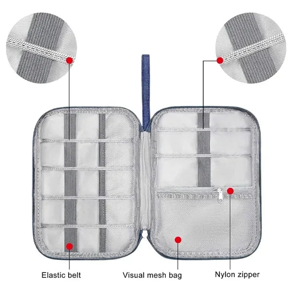 Travel Cable Cord Organizer Case