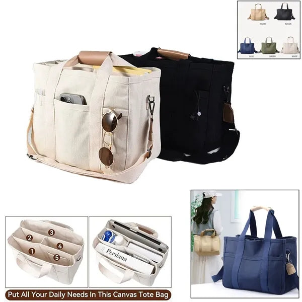 Large Capacity Multi Pocket Canvas Hand Messenger Bag