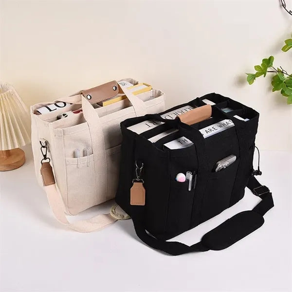 Large Capacity Multi Pocket Canvas Hand Messenger Bag