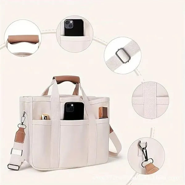 Large Capacity Multi Pocket Canvas Hand Messenger Bag