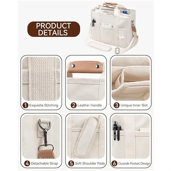 Large Capacity Multi Pocket Canvas Hand Messenger Bag