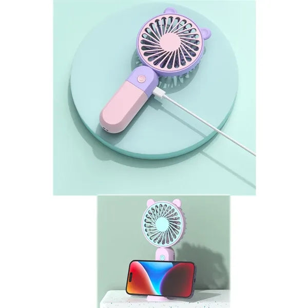 Mini Portable Rechargeable Fan With Stand
