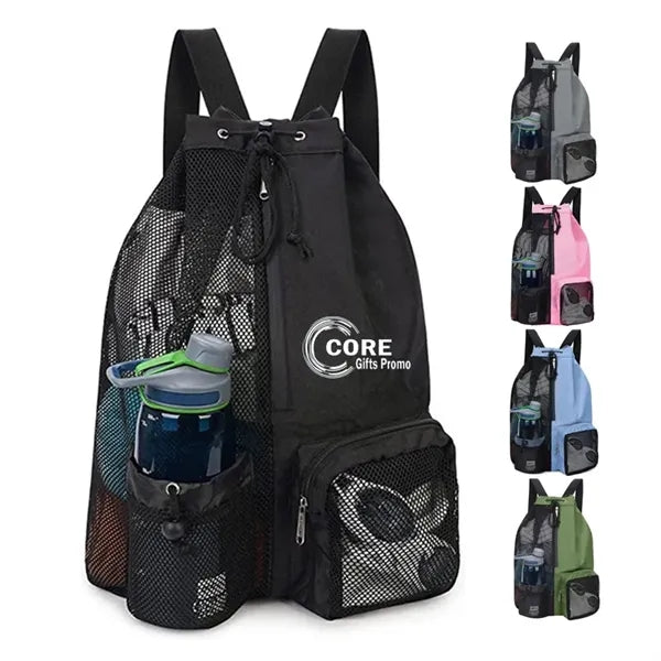 Mesh Backpack Swimming Drawstring Bag