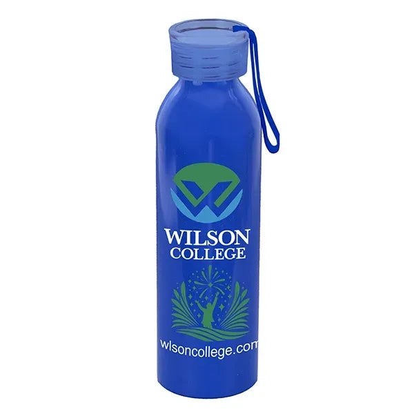 22 OZ Recycled Aluminum Bottle With Carry Strap Lid