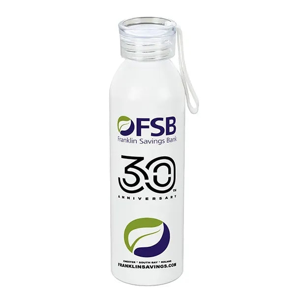 22 OZ Recycled Aluminum Bottle With Carry Strap Lid