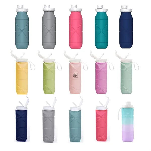 20.7oz Silicone Folding Water Bottle