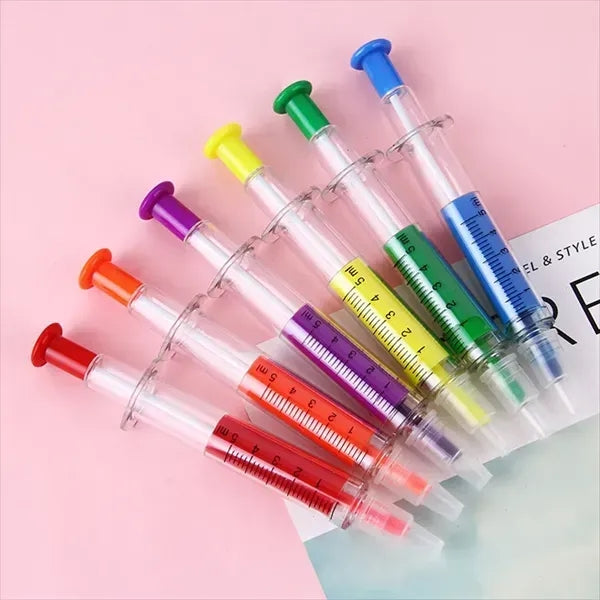 Syringe Ball Pens With Highlighter