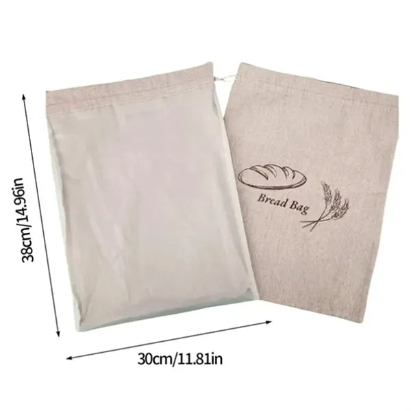 Drawstring Linen Food Grade Bread Bag