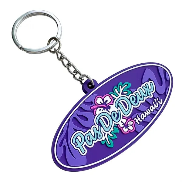 1.5" 2D Custom Soft PVC Key Tag Keychains