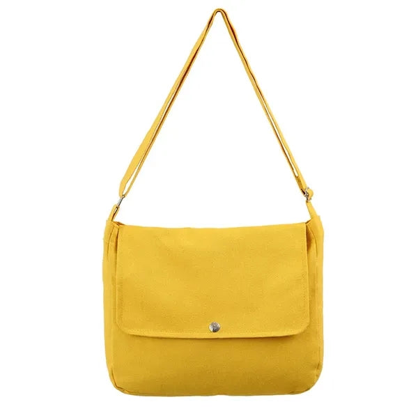 Yellow Canvas Shoulder Bag Hobo Crossbody Handbag