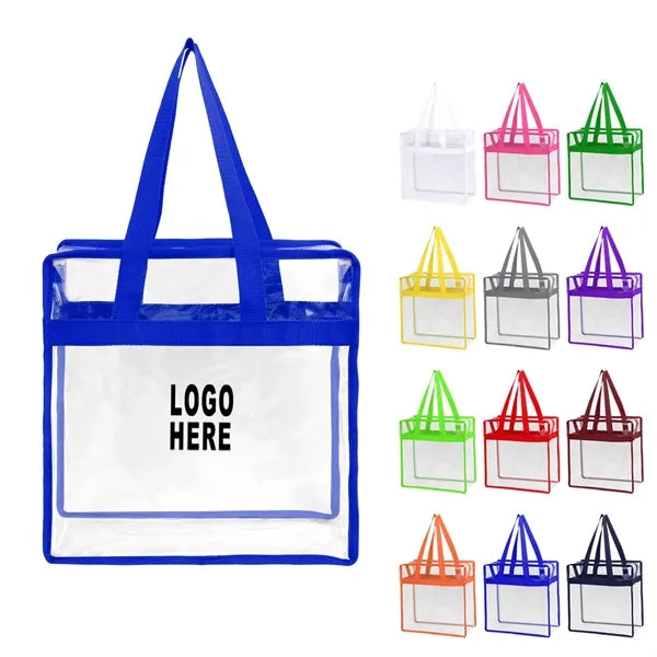 Stadium Approved Clear Zipper Tote Bag