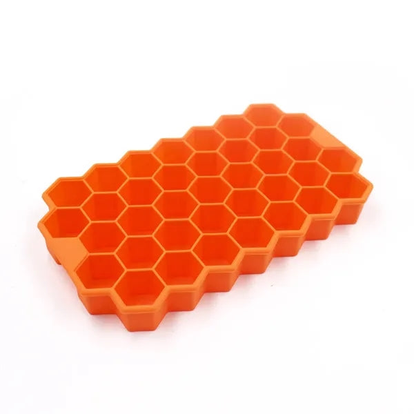 Creative Silicone Honeycomb Ice Cube Mold Tray With Cover