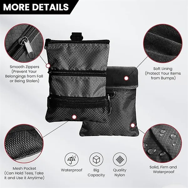 Multi-pocket golf tee bag