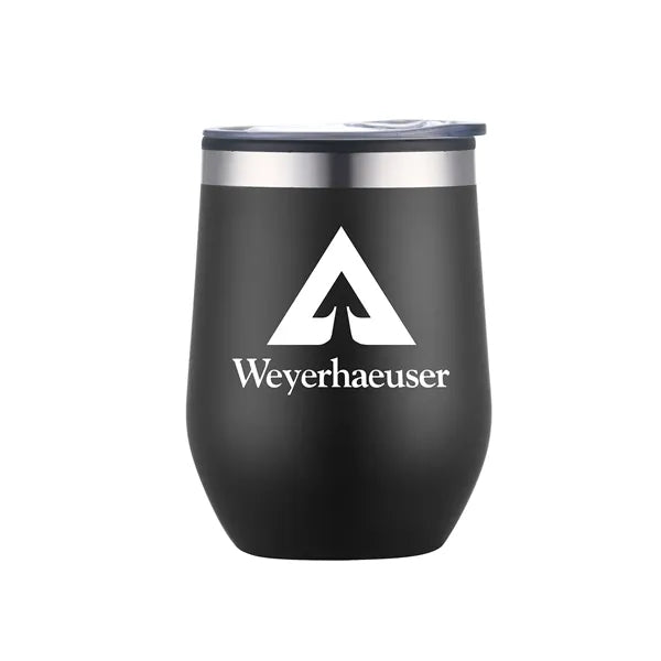 12oz. Double Wall SS / PP Wine Mug with Clear Lid