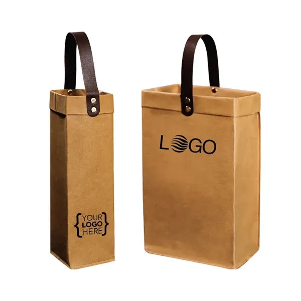 Washable Kraft Paper Wine Bag
