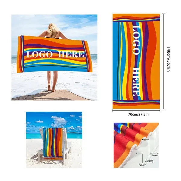 Super absorbent beach towel with customized pattern