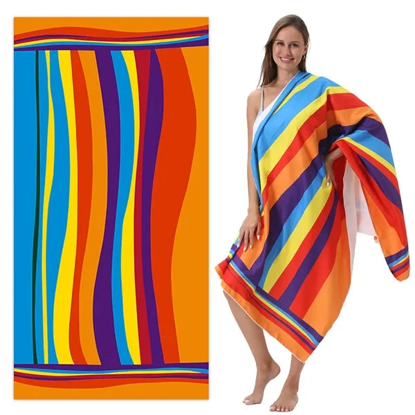 Super absorbent beach towel with customized pattern