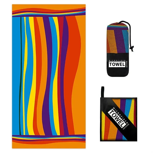 Super absorbent beach towel with customized pattern