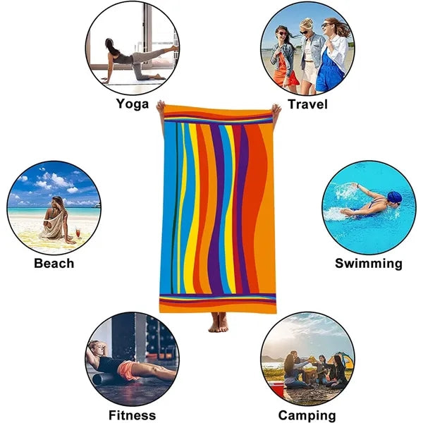 Super absorbent beach towel with customized pattern