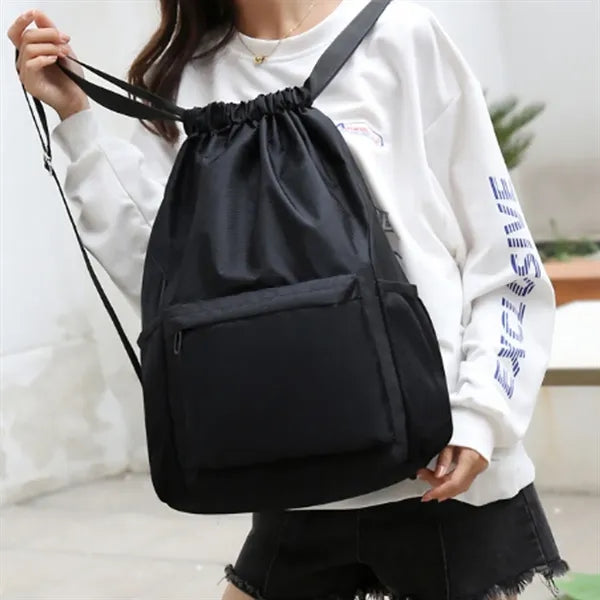 Drawstring Backpack with Wet and Dry Compartments