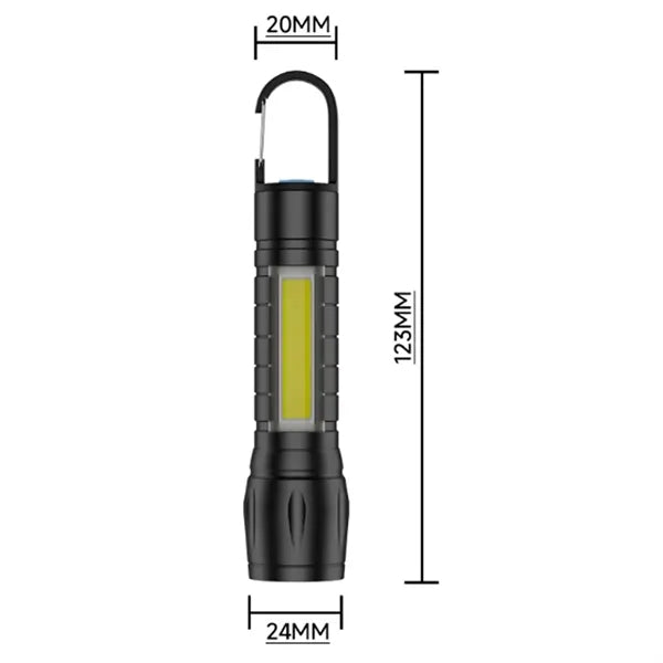 Rechargeable LED Flashlight with COB Side Light