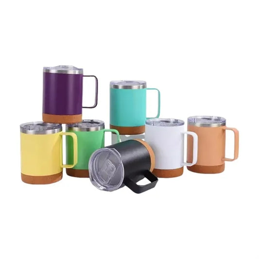 15 OZ Coffee Mug with Cork Bottom and Splash Proof Lid