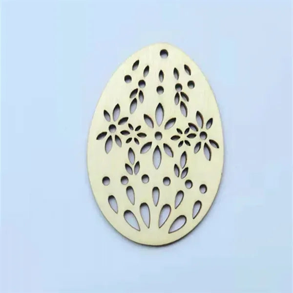 Laser-Cut Wooden Easter Ornaments w/ Twine for Hanging Decor