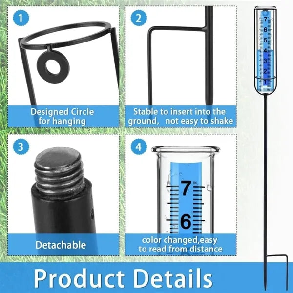 Professional Metal Rain Gauge for Farms Gardens