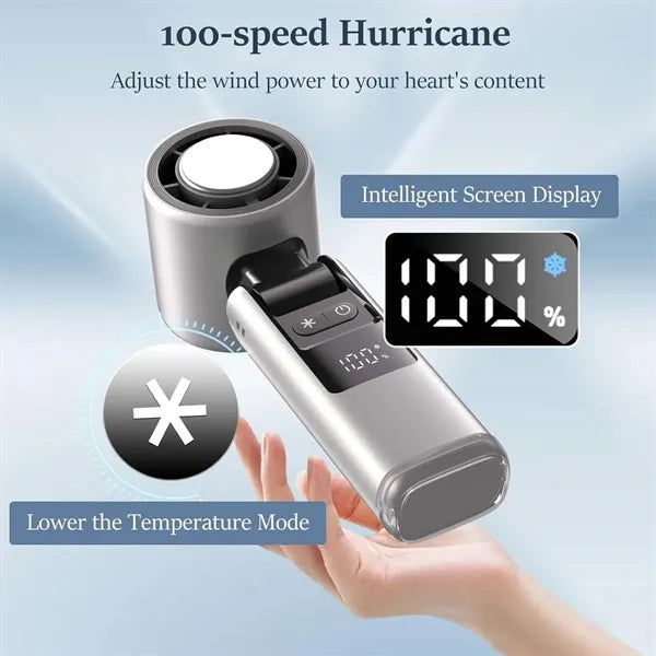 Handheld Foldable Travel Outdoor Office Cooling Ice Fan